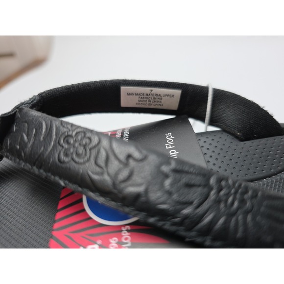 New Women's Flojos Memory Foam Flip Flops Black Size 7 #0389 - Picture 6 of 6